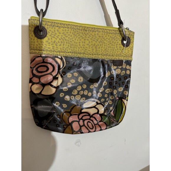 Original FOSSIL Key Per Purse Crossbody Boho Handbag - Floral Print - Picture 1 of 11